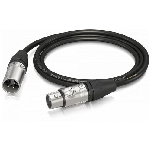 behringer gmc 1000 микрофонный кабель xlr female xlr male 10 0 м 2 x 0 22 mm² диаметр 6 мм черный Микрофонный кабель Behringer GMC-150, черный, 1.5 м