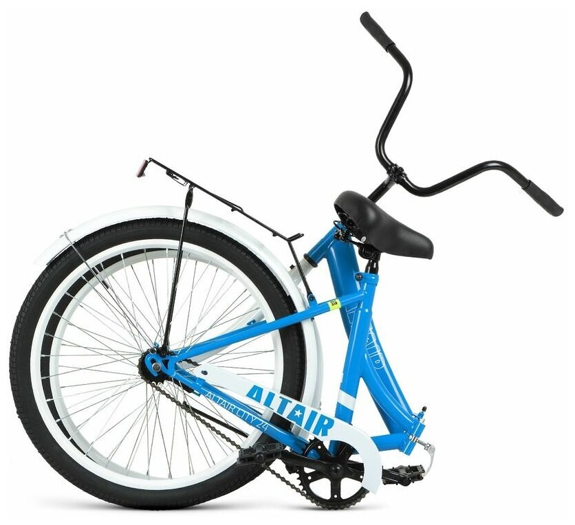 Велосипед ALTAIR CITY 24 (2022) (Велосипед ALTAIR CITY 24 (24" 1 ск. рост. 16" скл.) 2022, голубой/белый, RBK22AL24011)