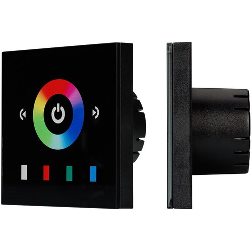 Панель сенсорная встраиваемая 019330 Sens LN-08E2 Black (RGB,12-24V,144-288W)