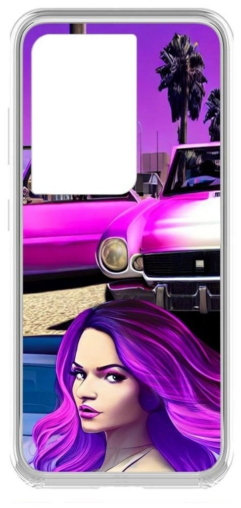 Чехол-накладка Krutoff Clear Case Жизнь в розовом для Samsung Galaxy S21 Ultra (G998)