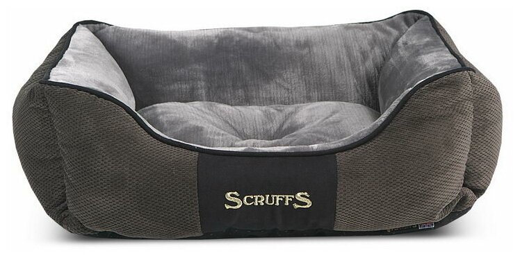 Лежанка с бортиками SCRUFFS "Chester", графит, 90*70см (Великобритания)