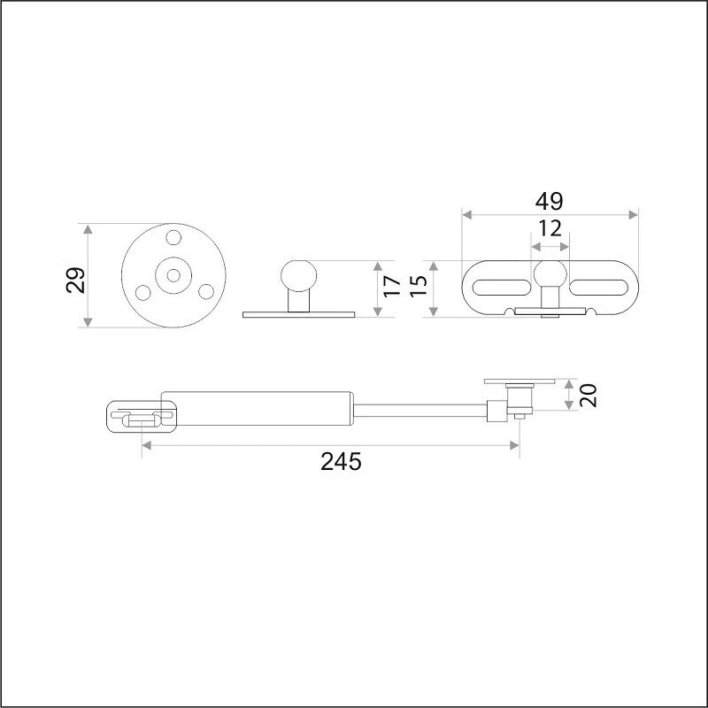 Газлифт мебельный (Подъемник газовый) 120N/12кг - фотография № 2