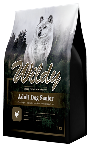 Wildy сухой корм для собак старше 7 лет с курицей и рыбой(wildy adult dog senior)