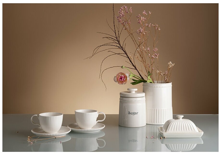 Банка для чая белого цвета из коллекции kitchen spirit, 820 мл Tkano - фото №2