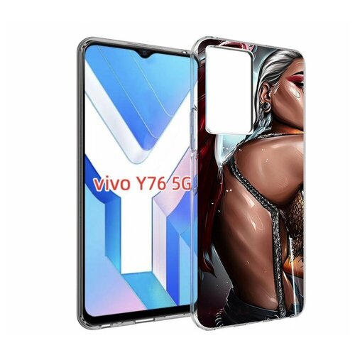 Чехол MyPads девушка-с-крыльями женский для Vivo Y76 5G задняя-панель-накладка-бампер