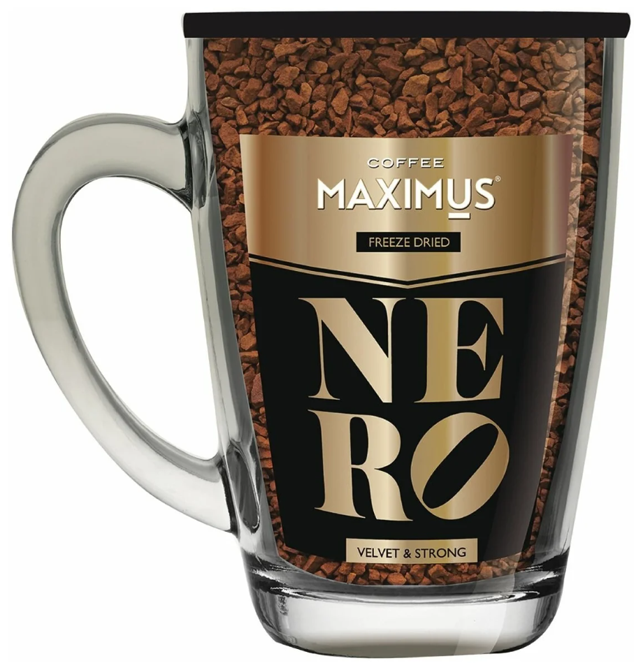 Кофе растворимый Maximus Nero 70, стеклянная кружка - 1 шт.