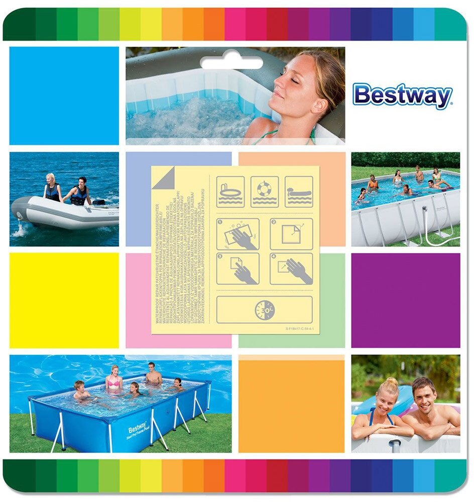 Ремкомплект для бассейнов 10 самоклеящихся заплат, Bestway, 62091BW