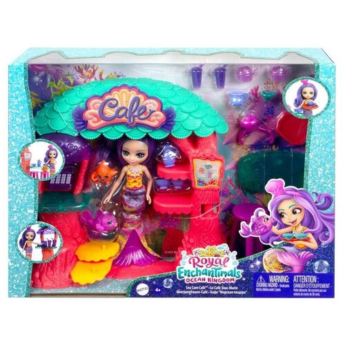 Игровой набор Mattel Enchantimals Подводное кафе с куклой, питомцем и аксессуарами HCF86 игровой набор enchantimals снежная долина шале в горах с куклой и питомцем gjx50