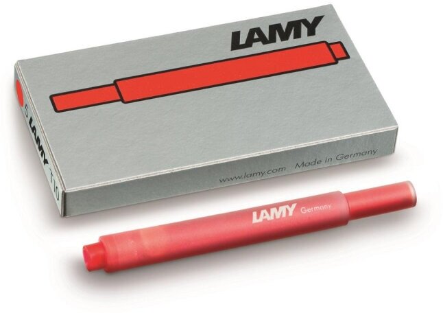 Картридж чернильный для перьевой ручки LAMY T10 красный 5 шт/уп. 1602076