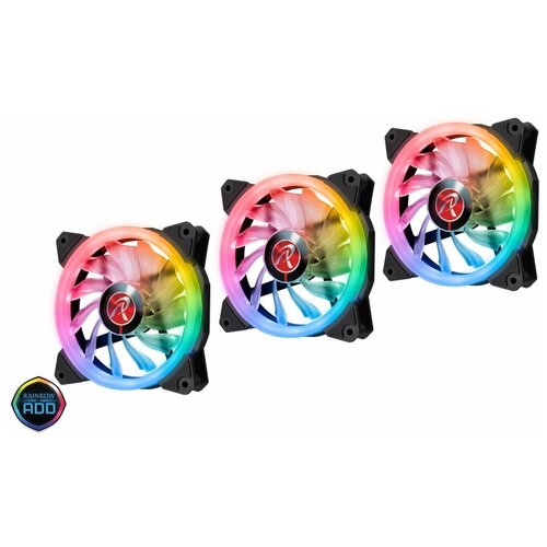 Комплект вентиляторов Raijintek IRIS 12 RBW ADD-3 0R40B00112 (Addressable RGB)