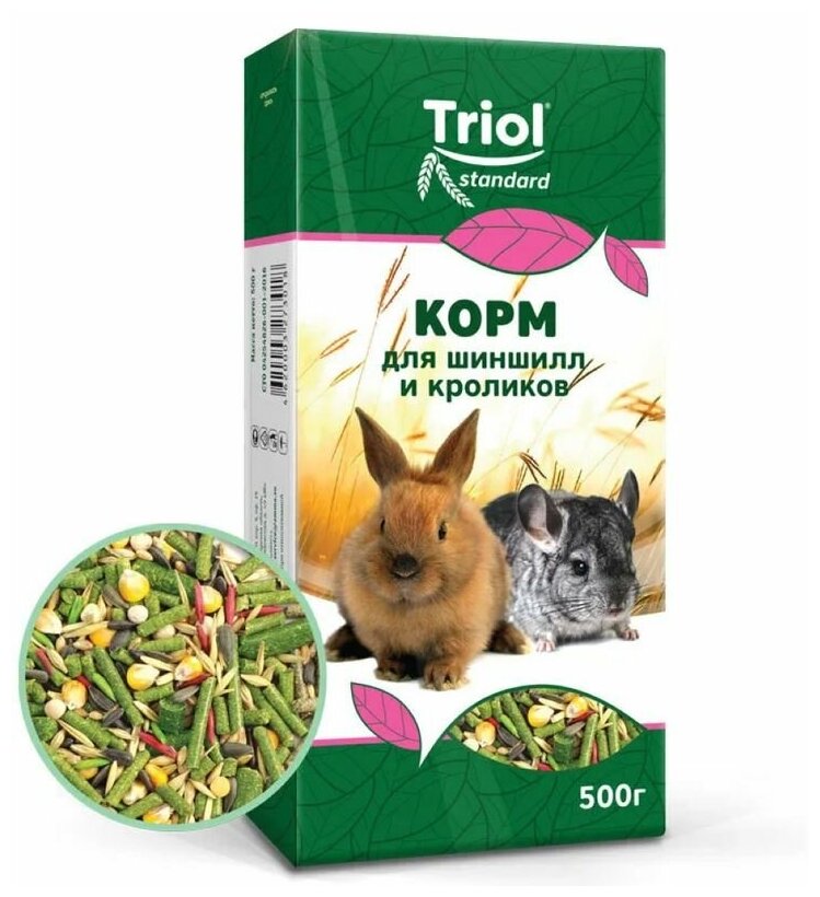 Тriol Standard Корм для шиншил и кроликов, 500 г, 2 упаковки