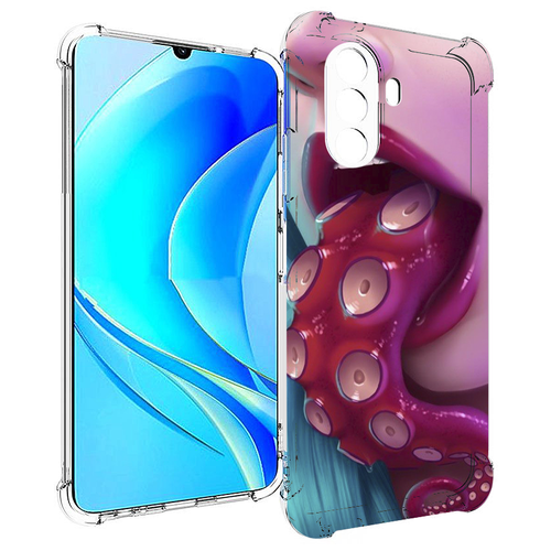 Чехол MyPads девушка с щупальцой женский для Huawei Nova Y70 / Nova Y70 Plus (MGA-LX9N) / Huawei Enjoy 50 задняя-панель-накладка-бампер чехол mypads девушка с линзами для huawei nova y70 nova y70 plus mga lx9n huawei enjoy 50 задняя панель накладка бампер