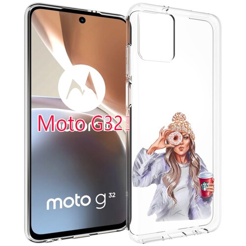 Чехол MyPads современная-девушка-в-свитере женский для Motorola Moto G32 задняя-панель-накладка-бампер