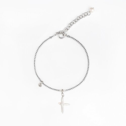 Колье Before.Swine, гематит, жемчуг пресноводный культивированный, серебряный