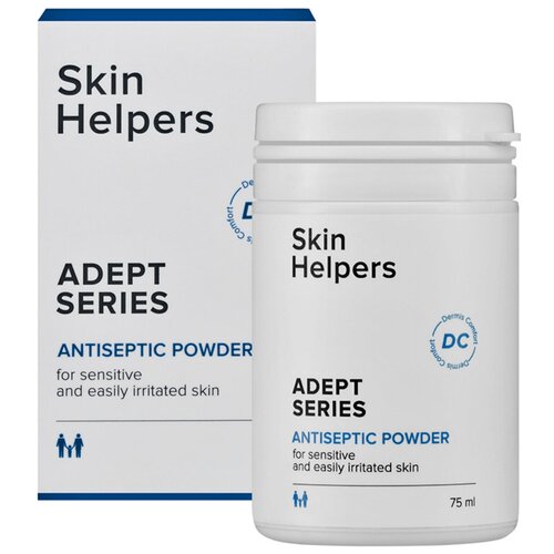 Skin Helpers ADEPT Антисептическая присыпка, антигидрозная део-пудра с каламином, 75 мл (50 г), Дезодорант, Антиперспирант