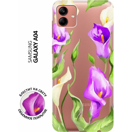 Силиконовый чехол на Samsung Galaxy A04, Самсунг А04 с 3D принтом Amazing Callas прозрачный силиконовый чехол на samsung galaxy a04 самсунг а04 с 3d принтом amazing irises прозрачный