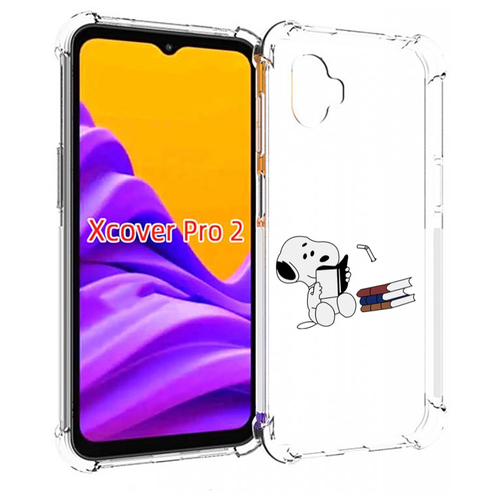 чехол mypads такса собака для samsung galaxy xcover 5 задняя панель накладка бампер Чехол MyPads собака-с-книжками для Samsung Galaxy Xcover Pro 2 задняя-панель-накладка-бампер