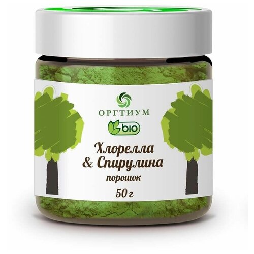 Оргтиум Хлорелла Спирулина порошок, 50 г, Оргтиум