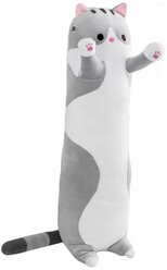 Игрушка-подушка Panawealth Inter Holdings длинный Кот-батон, 50 см, серый