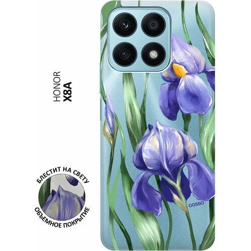 Силиконовый чехол на Honor X8a, Хонор Х8А с 3D принтом Amazing Irises прозрачный силиконовый чехол на honor 70 хонор 70 с 3d принтом amazing irises прозрачный