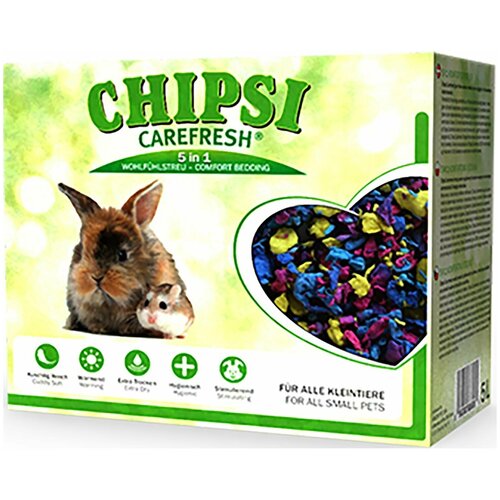 Наполнитель Carefresh Confetti для мелких домашних животных и птиц бумажный разноцветный, 5л