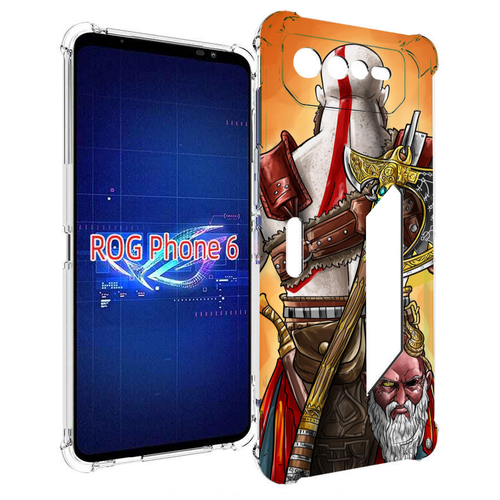 Чехол MyPads God of War для Asus ROG Phone 6 задняя-панель-накладка-бампер