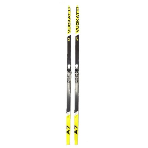 Лыжный комплект VUOKATTI / Беговые лыжи 195 см с креплением NNN Wax цвет Black/Yellow
