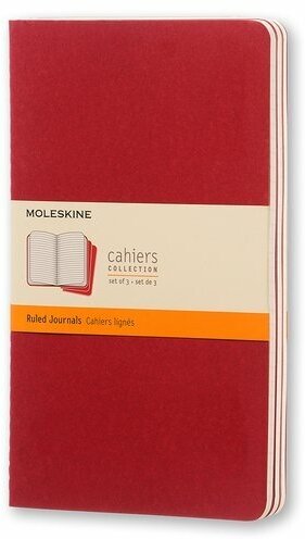 Блокнот Moleskine Cahier Journal Large, 130 х 210 мм, обложка картон, 80 страниц, линейка, клюквенный