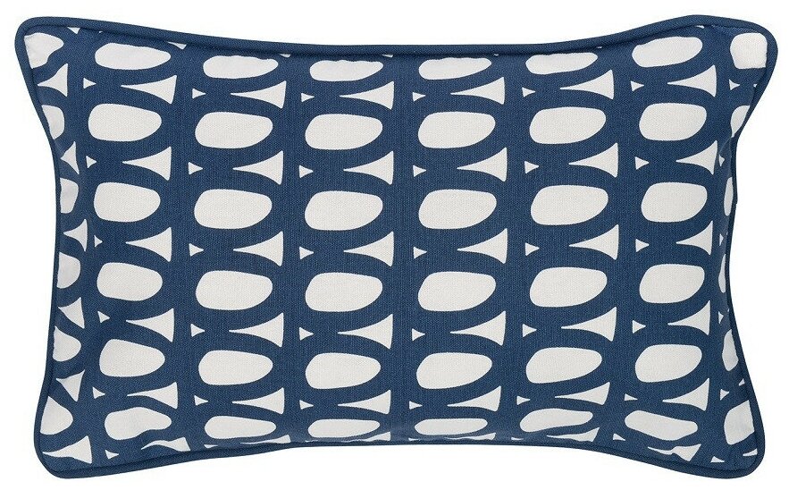Чехол для подушки с принтом Twirl темно-синего цвета и декоративной окантовкой Cuts&Pieces, 30х50 см