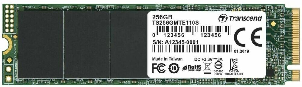 Внутренний SSD-накопитель 256Gb Transcend TS256GMTE110S MTE110S M.2 2280 PCI-E 3.0 x4