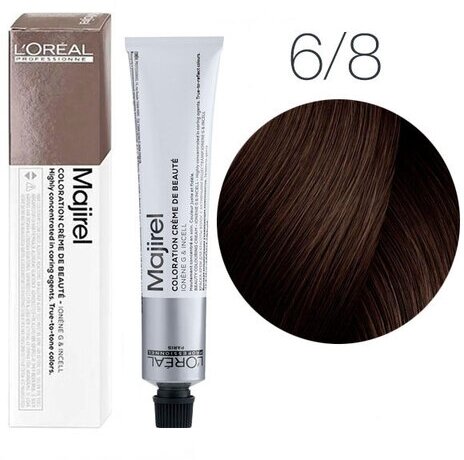 L'Oreal Professionnel Majirel - Крем-краска 6.8 темный блондин мокка, 50 мл