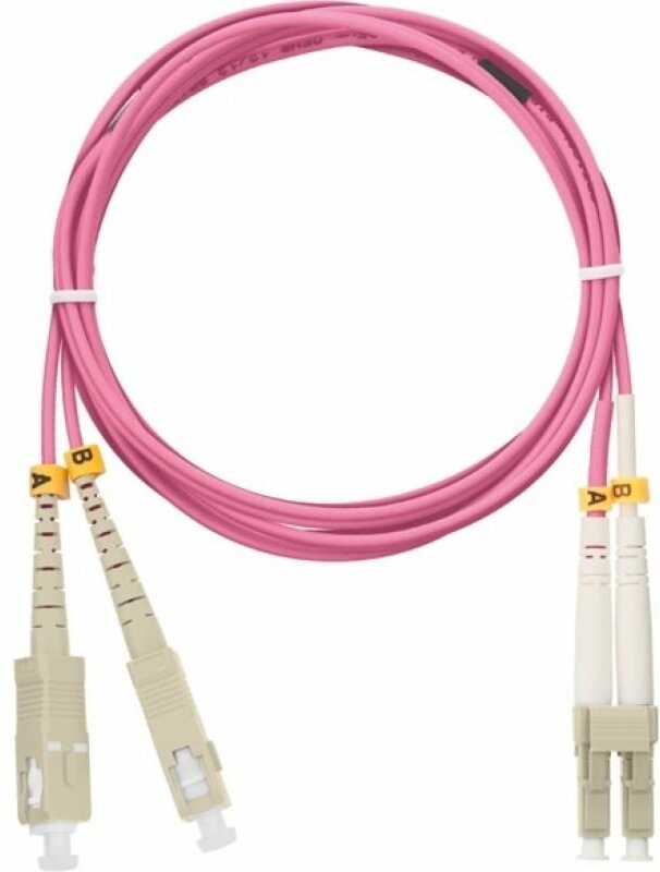 Патч-корд волоконно-оптический NIKOMAX duplex LC/UPC-LC/UPC, MM 50/125мкм, стандарта ОM4 LSZH нг(A)-HFLTx, 2мм, маджента, 5м - фото №2