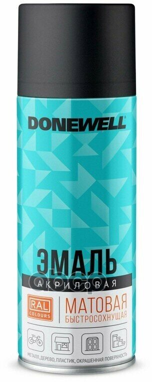 Эмаль Универсальная Акриловая Ral 9005 Черная Матовая Donewell Donewell Dwa9005m DONEWELL арт. DWA9005M