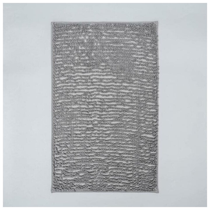Коврик для ванной Доляна «Букли длинные», 49×75,5 см, цвет серый - фотография № 2