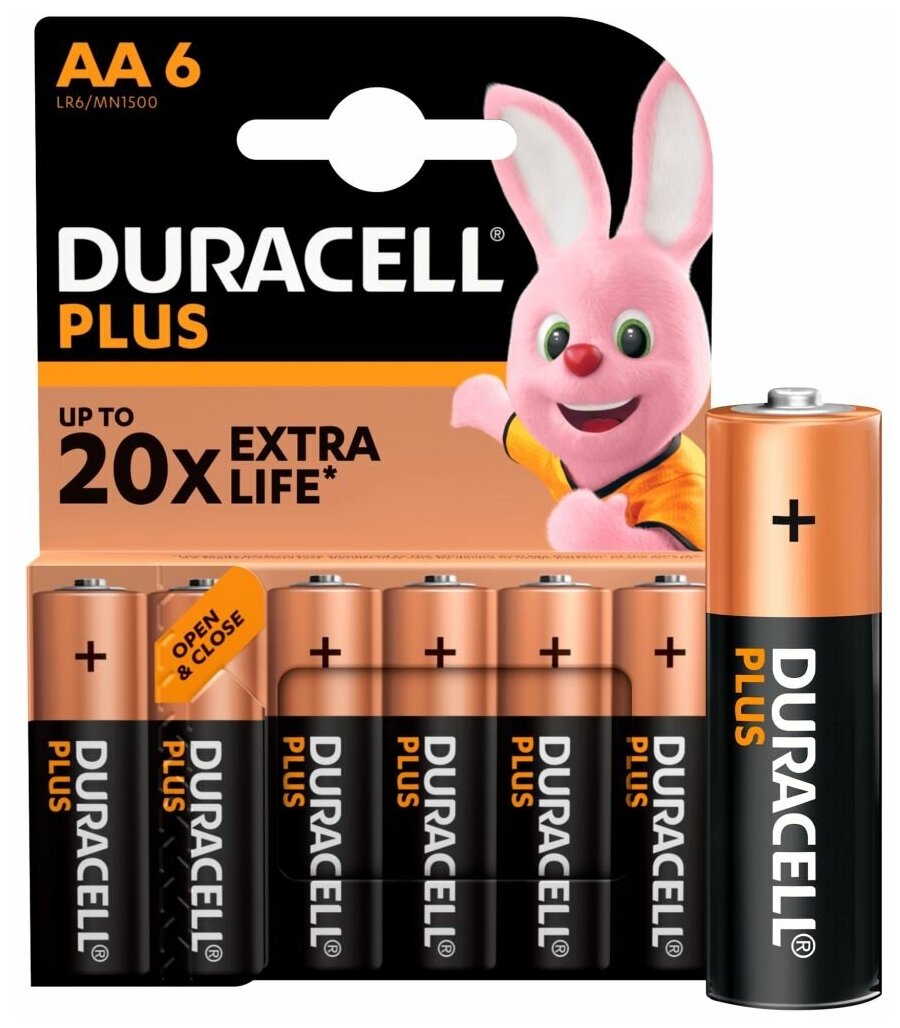 Батарейки Duracell PLUS АА (LR6) 6 шт