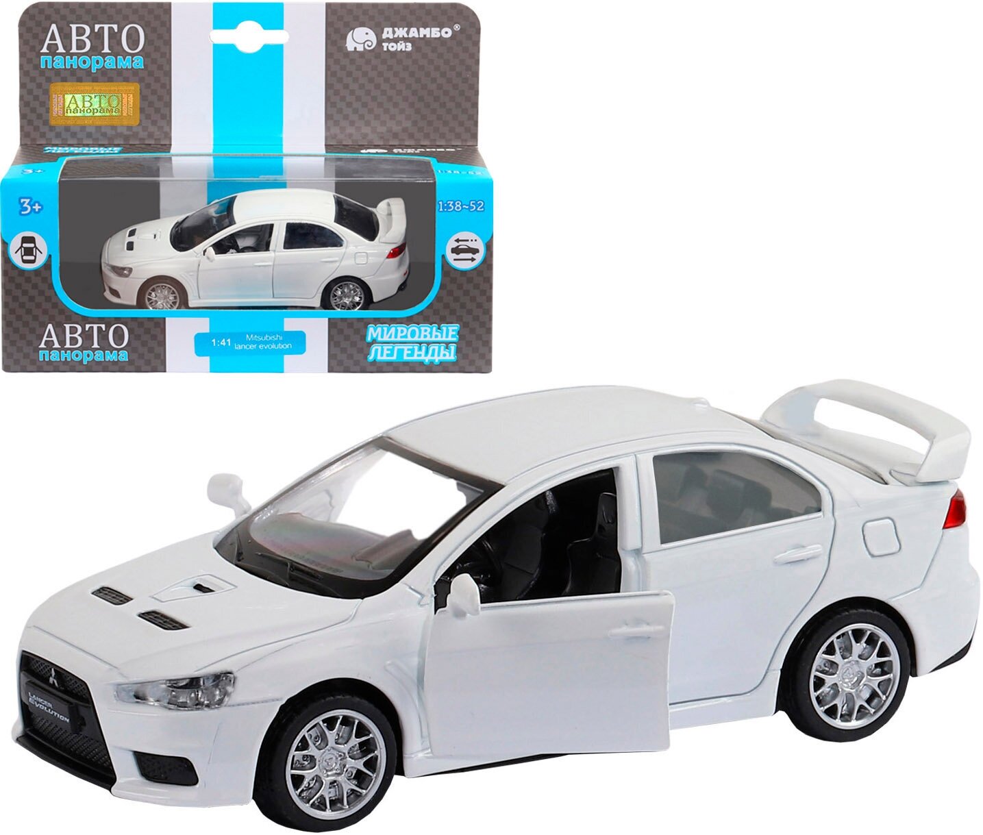 Модель 1251259JB 1:40, Mitsubishi Lancer Evolution, белый Автопанорама