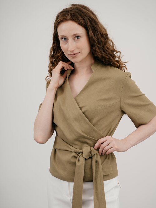 Блуза  Модный Дом Виктории Тишиной, размер M, зеленый, хаки