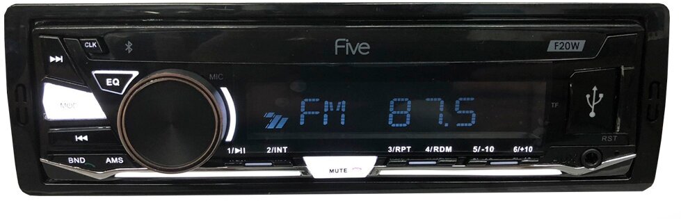 Автомагнитола FIVE F20W (1din/белая/Bluetooth/USB/AUX/SD/FM/4*50)