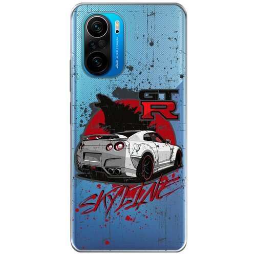 Силиконовый чехол Mcover на Xiaomi Poco F3 с рисунком Nissan GTR Skyline силиконовый чехол mcover на xiaomi poco x3 x3 pro с рисунком nissan gtr skyline