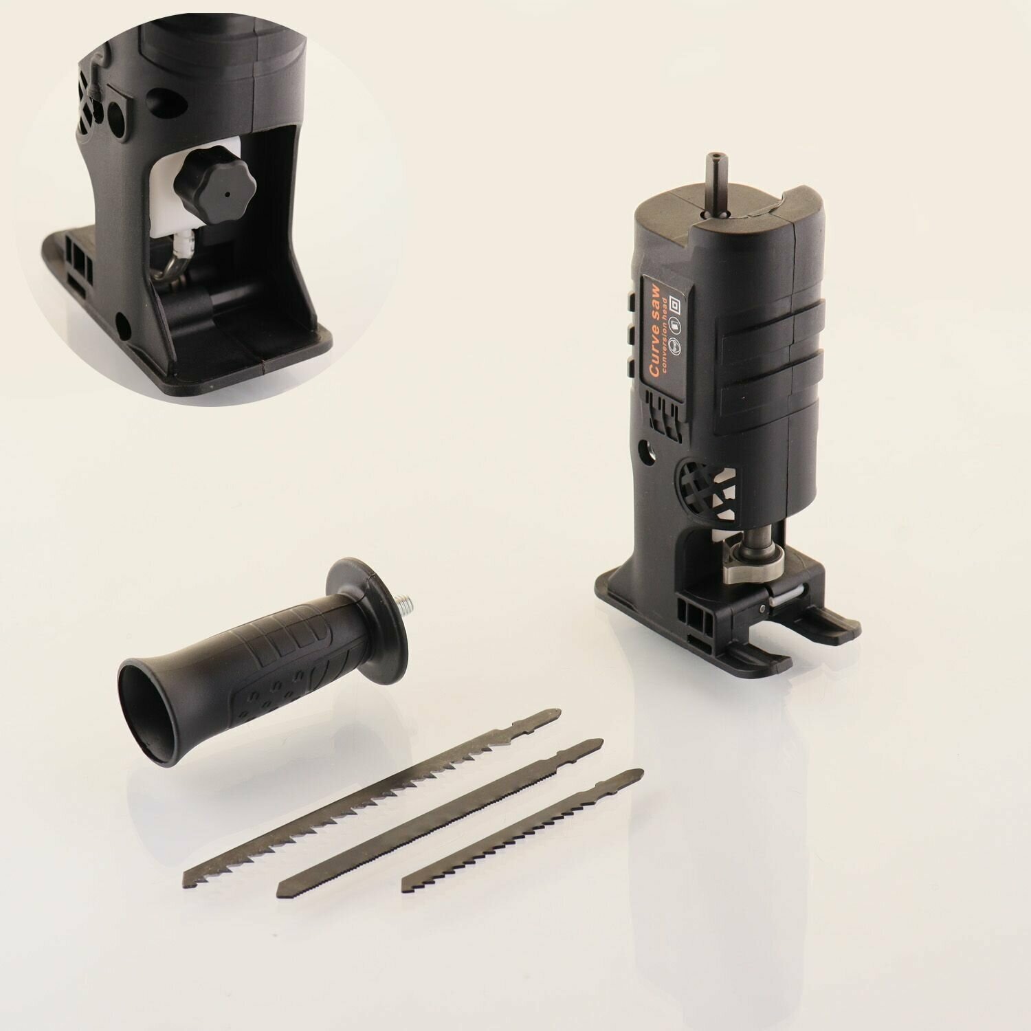 фото Адаптер сабельной пилы для дрели и шуруповерта (3 полотна, бак для СОЖ) "SAW"