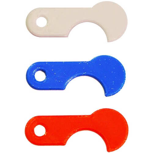 фото Брелок ключ для тележки заменяющий монету 3шт. триколор империал опттрейд