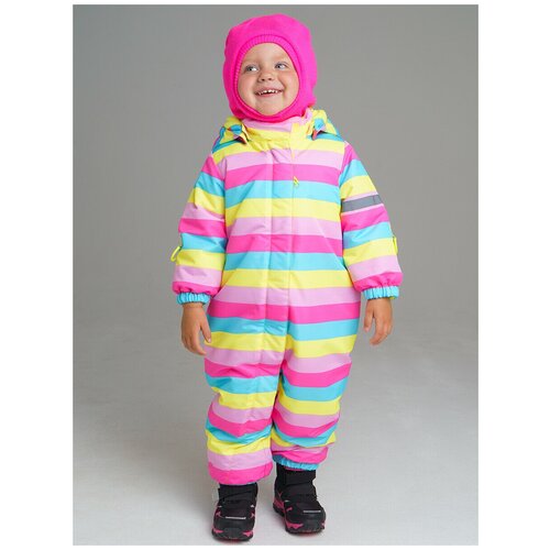 Комбинезон playToday, зимний, ветрозащитный, мембрана, подкладка, светоотражающие элементы, для девочек, размер 74, розовый