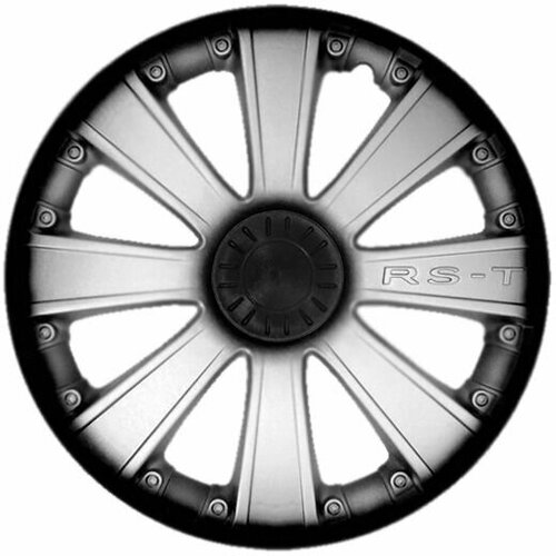 Комплект (4шт) колпаков R13 Серебристо-черные RST