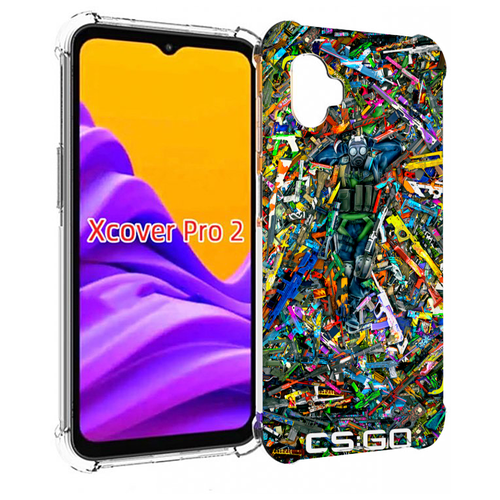 Чехол MyPads CS GO guns skins мужской для Samsung Galaxy Xcover Pro 2 задняя-панель-накладка-бампер