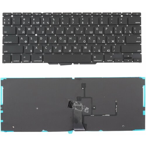 Клавиатура для ноутбука MacBook Air 11 A1370, A1465 (Mid 2011 - Mid 2017) с подсветкой, плоский Enter keyboard клавиатура для apple macbook air 11 a1370 a1465 mid 2011 mid 2017 прямой enter rus