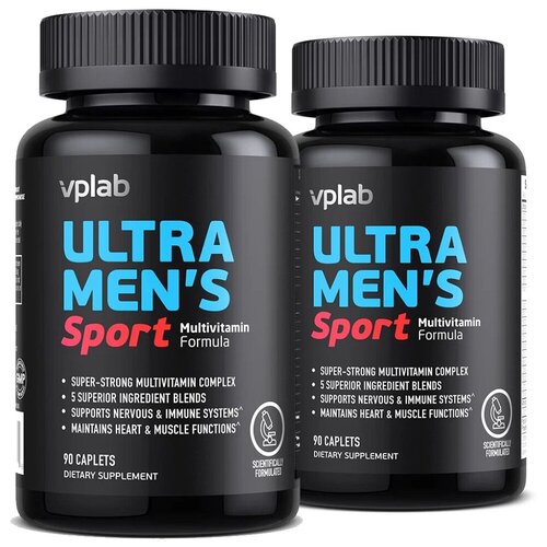 Мужские витамины VPLab Ultra Men's Sport Multivitamin Formula - 180 каплет (набор 2 шт по 90 каплет)