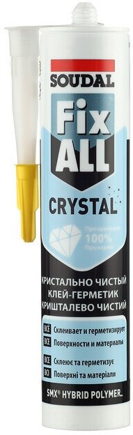 Клей-герметик гибридный Soudal Fix All Crystal прозрачный 290 мл - фотография № 4