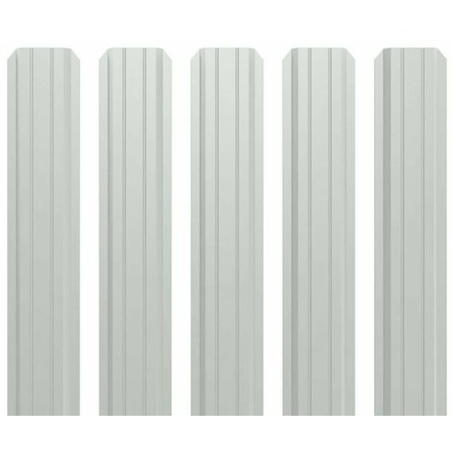 Штакетник металлический (евроштакетник) П-образный на забор (двусторонний цвет RAL 9003/9003 Белый, высота 1.25м, ширина планки 85мм) - 10 шт