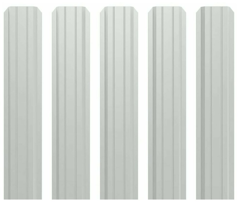 Штакетник металлический (евроштакетник) П-образный на забор (двусторонний цвет RAL 9003/9003 Белый высота 0.5м ширина планки 85мм) - 10 шт