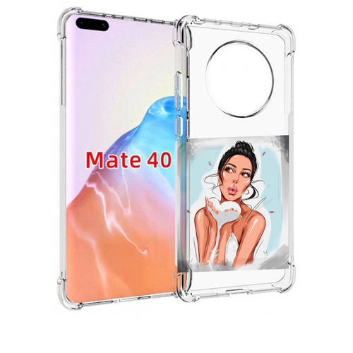 Чехол MyPads девушка-с-пеной женский для Huawei Mate 40 / Mate 40E задняя-панель-накладка-бампер